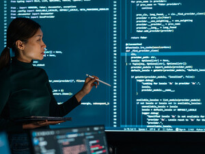 Person reviewing code