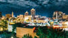 Panoramic image of Albuquerque Skyline at Night. New Mexico. USA.