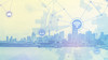 duo tone graphic of smart city and wireless communication network, abstract image visual, internet of things
