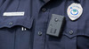 Policeman wearing body camera