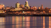 Kansas city skyline at twilight