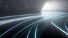 3d illustration light trail on road