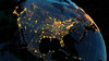  Connection lines Around Earth Globe, Futuristic Technology Theme Background with Light Effect. 3D Rendering