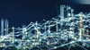 Modern factory and communication network concept.
