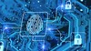 Cybersecurity concept with a fingerprint 