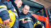 Firefighters using smartphones 