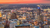 The San Antonio skyline at dusk.