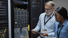 IT technicians in a server room