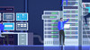 Server room. People working and managing IT technology. Vector flat illustration.