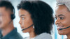People working in a call center