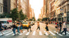 Busy City Sidewalk