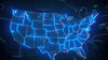 Map of USA on dark digital background