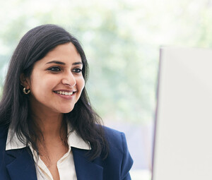 Person working on computer in office