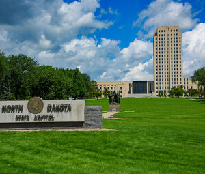 North Dakota state capitol building in Bismarck, ND